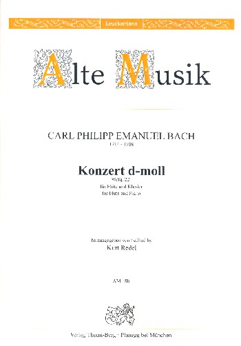 Konzert d-Moll Wq22   für Flöte und Streichorchester  für Flöte und Klavier