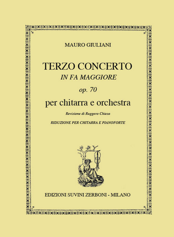 Concerto fa maggiore no.3 op.70  per chitarra e orchestra  per chitarra e pianoforte