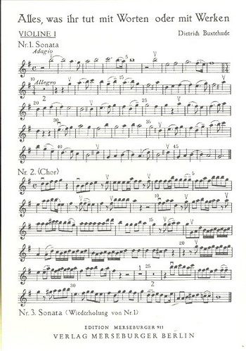 Alles was ihr tut für Soli (SB),  Chor und Streicher  Violine 1