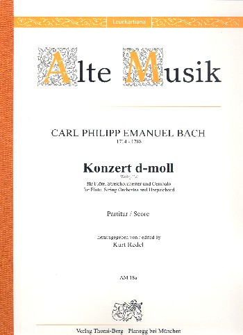 Konzert d-Moll Wq22  für Flöte und Streichorchester  Partitur (= Cembalo)