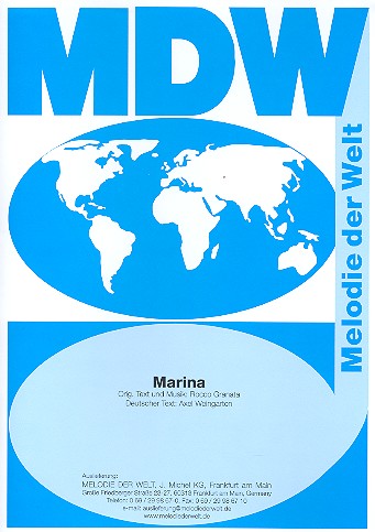 Marina (dt/it)&nbsp;&nbsp;für Gesang und Klavier&nbsp;&nbsp;Einzelausgabe