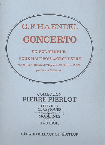 Concerto op.1,6 sol mineur&nbsp;&nbsp;pour hautbois et orchestre&nbsp;&nbsp;pour hautbois et piano