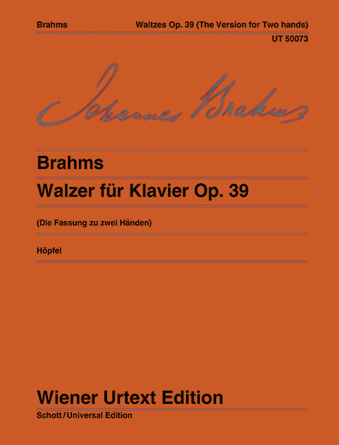 Walzer op.39&nbsp;&nbsp;für Klavier zu 2 Händen&nbsp;&nbsp;