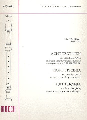8 Tricinien  für 3 Blockflöten (SAT)  