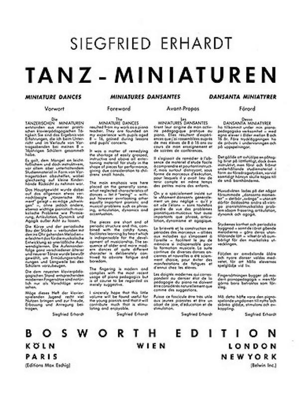 Tanz-Miniaturen&nbsp;&nbsp;für Klavier&nbsp;&nbsp;Verlagskopie