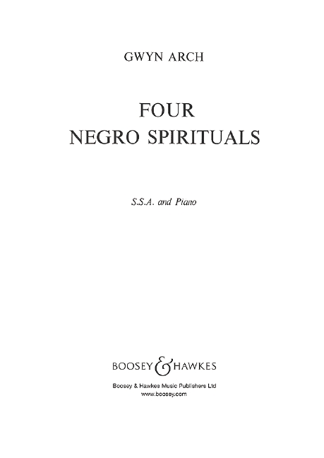 Four Negro Spirituals  für Frauenchor (SSA) und Klavier  Chorpartitur