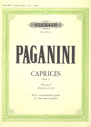 Caprices op.1 vol.1 (nos.1-12)&nbsp;&nbsp;for guitar&nbsp;&nbsp;