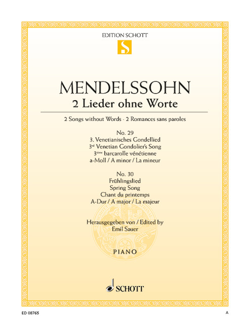 Lieder ohne Worte op. 62/5 and 6&nbsp;&nbsp;für Klavier&nbsp;&nbsp;