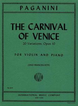 Carnival of Venice op.10 - 20 variations&nbsp;&nbsp;for violin and piano&nbsp;&nbsp;