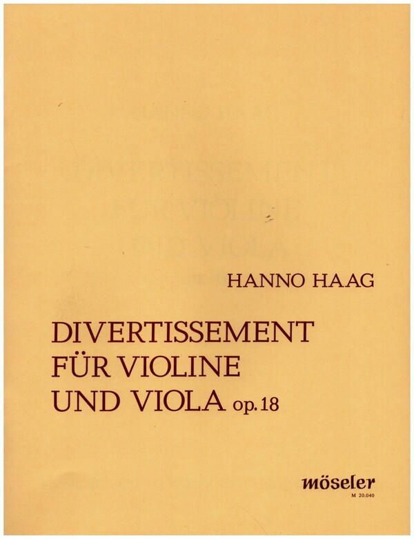 Divertissement op.18  für Violine und Viola  