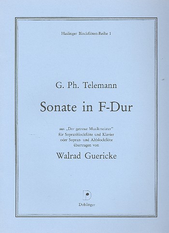 Sonate F-Dur&nbsp;&nbsp;für Sopranblockflöte und Klavier&nbsp;&nbsp;