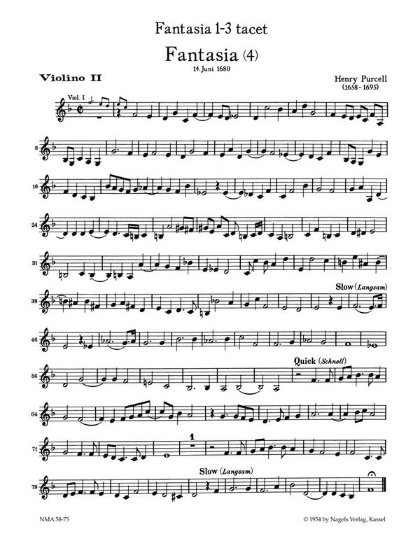 Fantasien Band 1&nbsp;&nbsp;für Streichquartett&nbsp;&nbsp;Violine 2