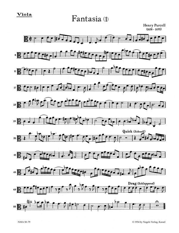 Fantasien Band 1 für Streichquartett&nbsp;&nbsp;Viola&nbsp;&nbsp;