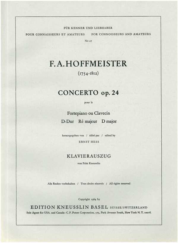 Konzert D-Dur op.24&nbsp;&nbsp;für Klavier und Orchester&nbsp;&nbsp;für 2 Klaviere