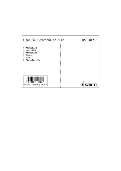 Salut d'amour op.12,3&nbsp;&nbsp;für Mandolinenquartett&nbsp;&nbsp;Partitur und 4 Stimmen