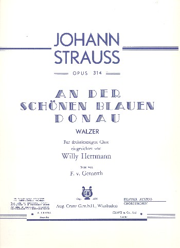An der schönen blauen Donau op.314  für Frauenchor und Klavier  Partitur