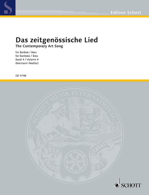 Das zeitgenössische Lied Band 4&nbsp;&nbsp;für Bariton (Bass) und Klavier&nbsp;&nbsp;