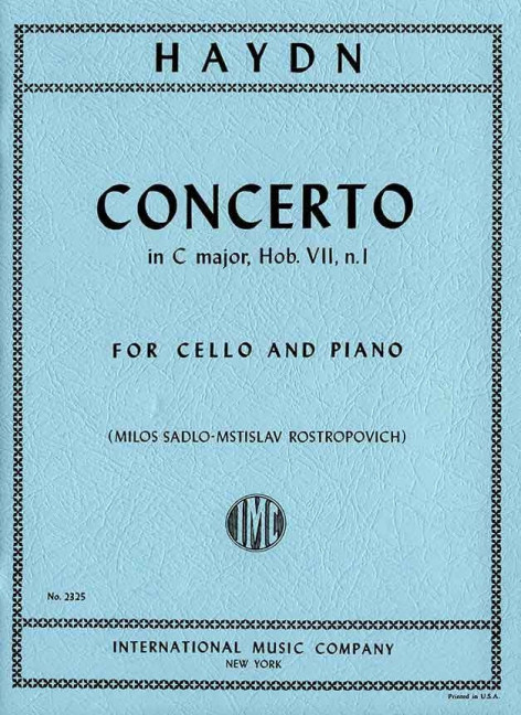 Concerto C major Hob.VIIb:1  for cello and orchestra  for cello and piano