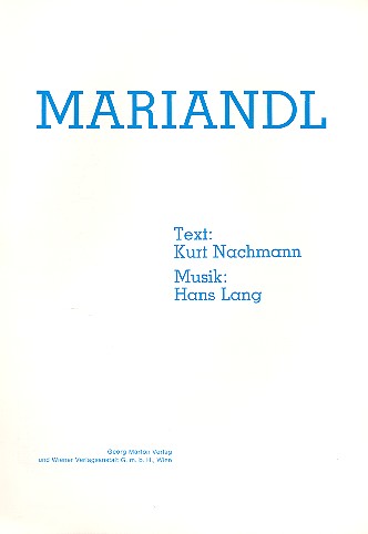 Mariandl    Einzelausgabe