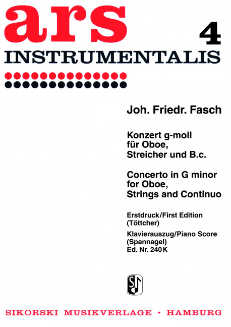 Konzert g-Moll für Oboe und  Streicher für Oboe und Klavier  