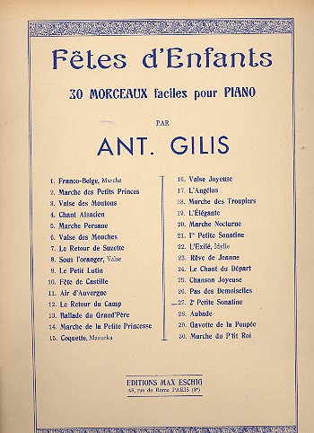 Reverie de l'enfance de Panta&nbsp;&nbsp;Gruel pour piano&nbsp;&nbsp;