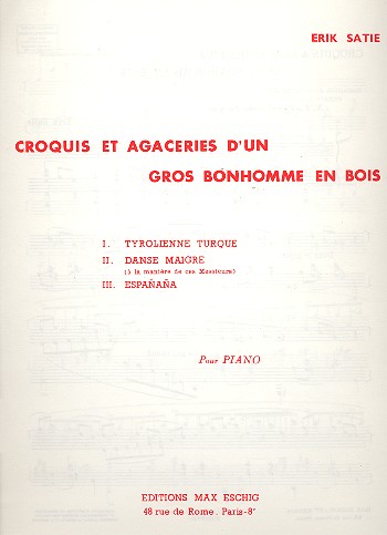 Croquis et agaceries d'un gros&nbsp;&nbsp;bonhomme en bois pour piano&nbsp;&nbsp;