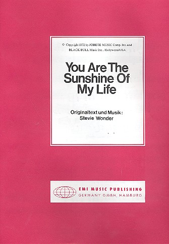 You are the Sunshine of my Life  Gesang und Klavier  Einzelausgabe