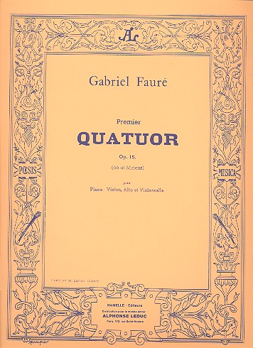 Quatuor op.15,1 ut mineur&nbsp;&nbsp;pour piano, violon, alto et violoncelle,&nbsp;&nbsp;partition et parties