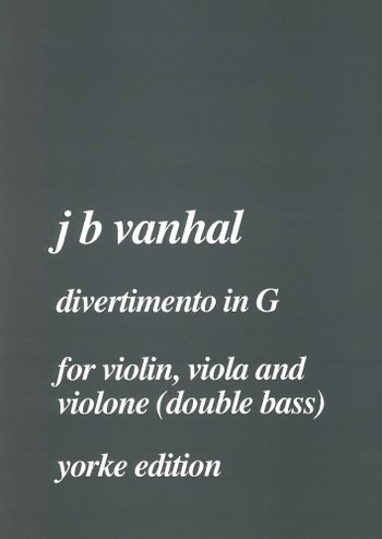 Divertimento in g major  for violin, viola and violone (double bass)  score and parts
