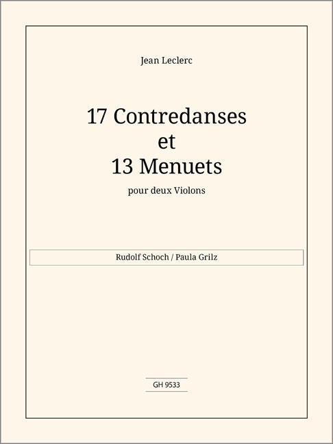 17 CONTREDANSES ET 13 MINUETS FUER 2 VIOLINEN  SCHOCH, RUDOLF,  ED  PARTITUR  