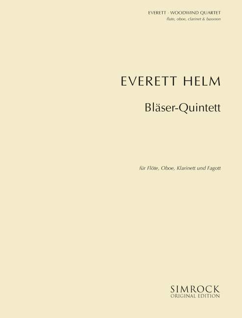 Bläser-Quartett&nbsp;&nbsp;für Flöte, Oboe, Klarinette und Fagott&nbsp;&nbsp;Partitur und Stimmen