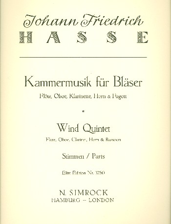 Kammermusik für Bläser  für Flöte, Oboe, Klarinette,  Horn und Fagott