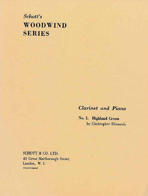 Highland Croon&nbsp;&nbsp;for clarinet and piano&nbsp;&nbsp;