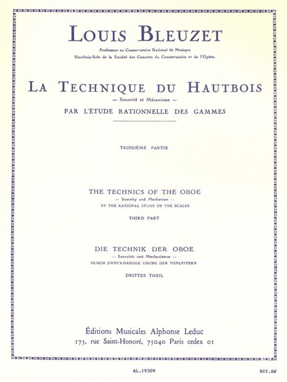 La technique de hautbois vol.3  arpèges, detache par l'études  rationelle des gammes
