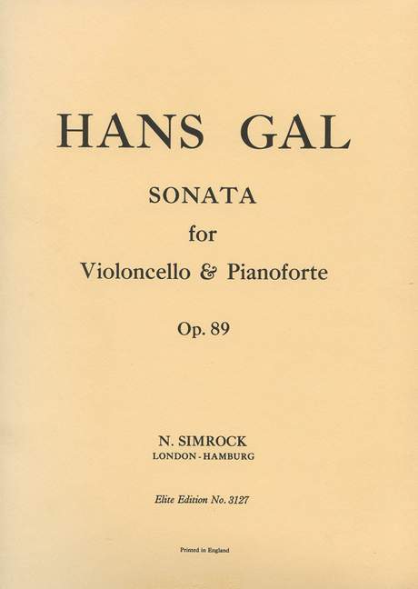 Sonate op.89&nbsp;&nbsp;für Violoncello und Klavier&nbsp;&nbsp;
