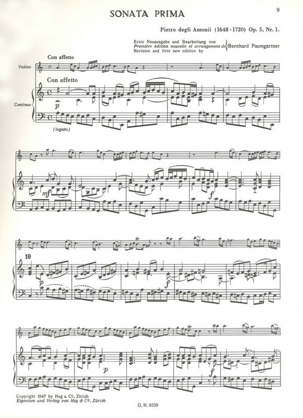 3 Sonaten aus op.5 für Violine  und Klavier  