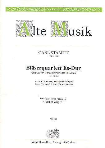 Quartett Es-Dur op.8,2  für Oboe, Klarinette, Horn und Fagott  Stimmen