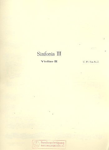 Sinfonie C-Dur Nr.3 Wq182,3  für Streicher  Violine 2