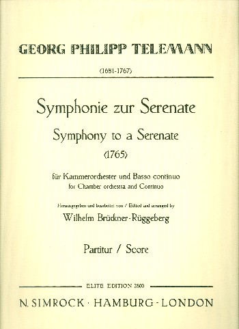 Sinfonie zur Serenate&nbsp;&nbsp;für Orchester&nbsp;&nbsp;Partitur und Stimmen