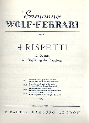 4 Rispetti op.12  für tiefe Singstimme und Klavier  