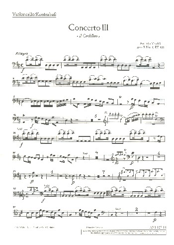 Concerto D-Dur op.10,3&nbsp;&nbsp;für Flöte und Streicher&nbsp;&nbsp;Cello / Bass