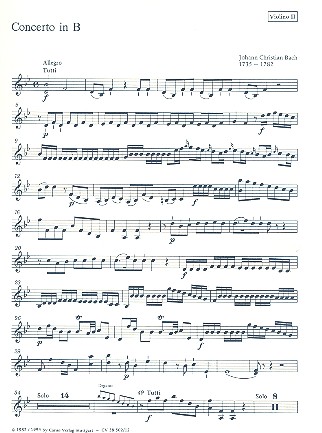 Konzert B-Dur  für Orgel, 2 Violinen und Bc  Violine 2