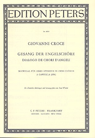 Dialogo de chori d'angeli Madrigal  für 10 Stimmen in 2 Chören  Partitur (it/dt)