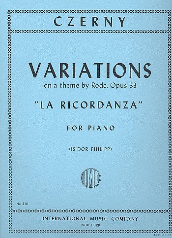 Variations on a theme by Rode, op.33 &nbsp;&nbsp;for piano&nbsp;&nbsp;