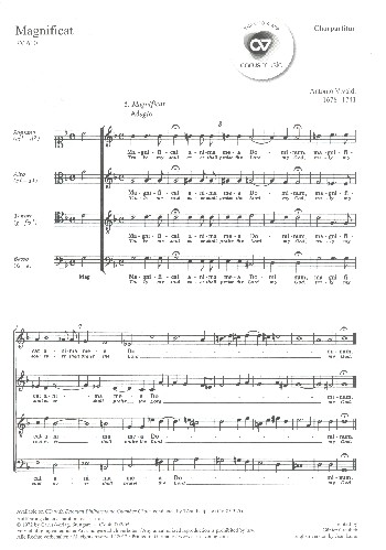 Magnificat RV610 (2 Fassungen)&nbsp;&nbsp;für Soli (SAT), Chor und Orchester&nbsp;&nbsp;Chorpartitur (la/en)