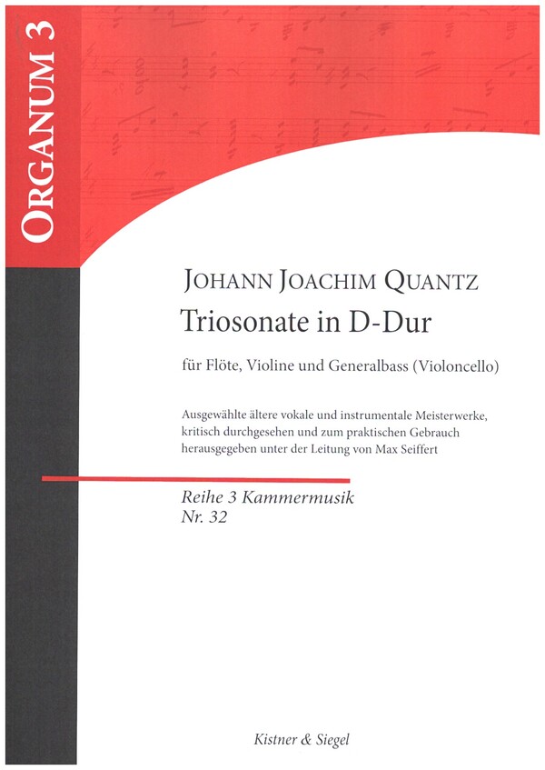 Triosonate D-Dur für Flöte, Violine und Bc  Partitur und Stimmen  