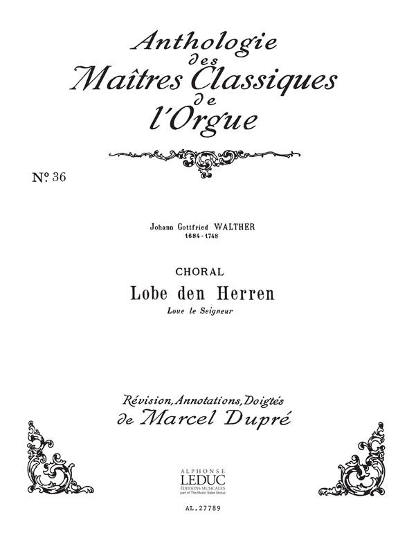 Lobe den Herren - Variations sur le Chorale  pour orgue  