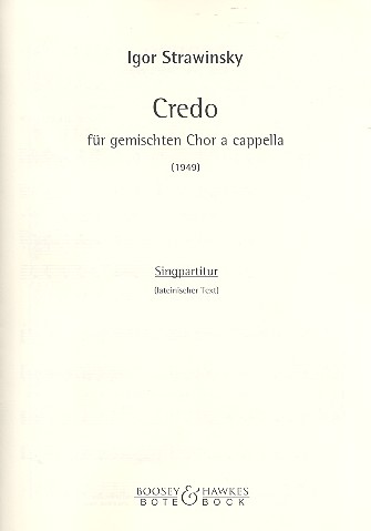 Credo&nbsp;&nbsp;für gem Chor a cappella&nbsp;&nbsp;Partitur