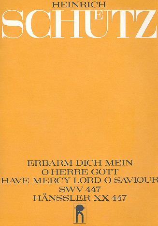 Erbarm dich mein o Herre Gott SWV447&nbsp;&nbsp;für Mezzosopran und 4 obligate Instrumente&nbsp;&nbsp;Partitur