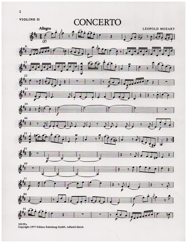 Konzert D-Dur  für Posaune (Viola) und Orchester  Violine 2